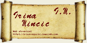Irina Minčić vizit kartica